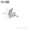 IMPLANT GRADE TITANIUM THREADLESS PUSH IN MOON BEZEL START CZ TOP PART